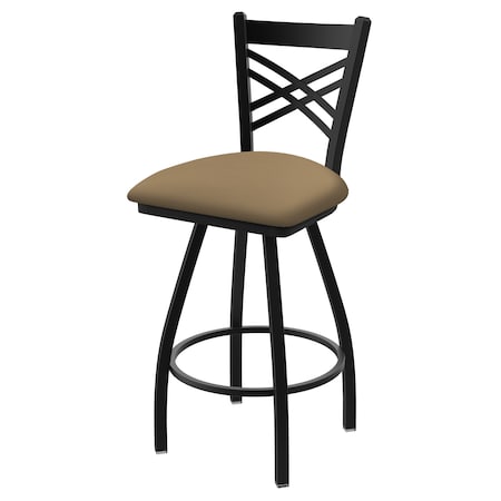 Holland Bar Stool Co 25" Swivel Counter Stool, Black Wrinkle, Canter Sand Seat X820
